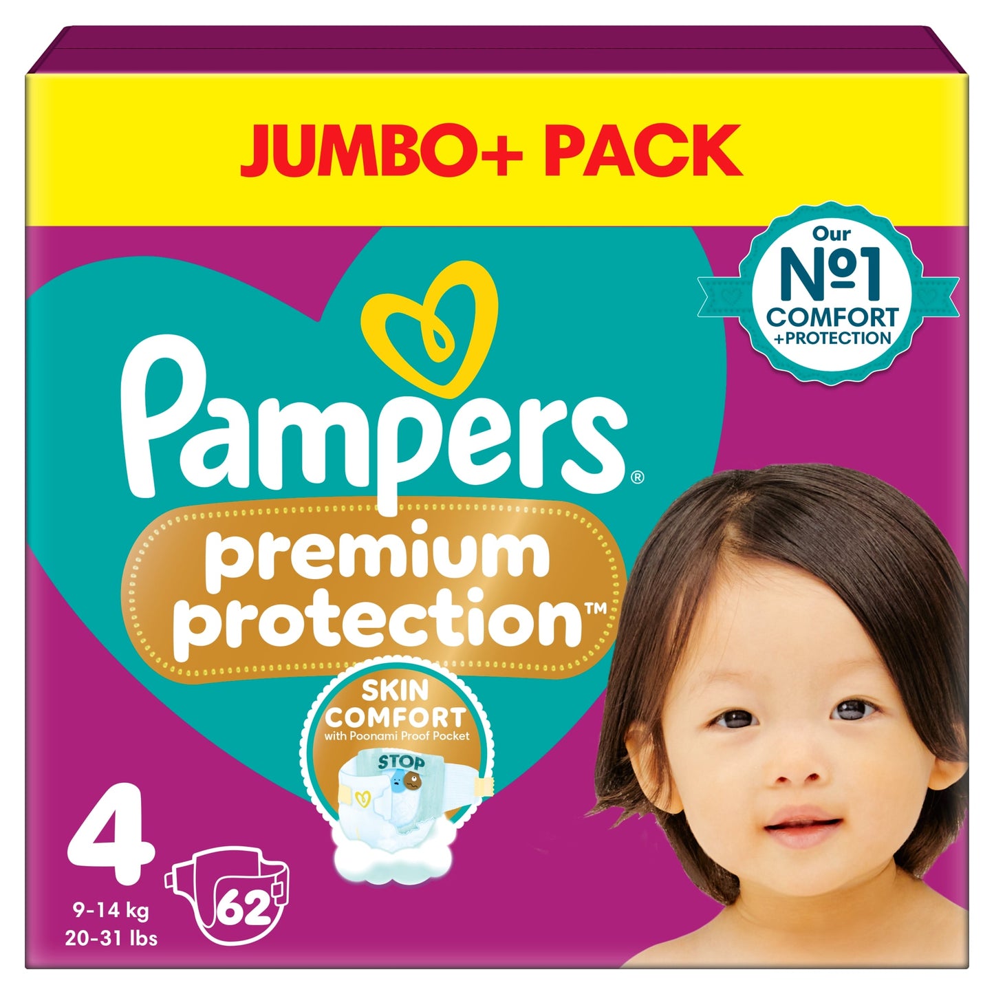 Pampers Premium Protection Size 4 62 Nappies — image 1