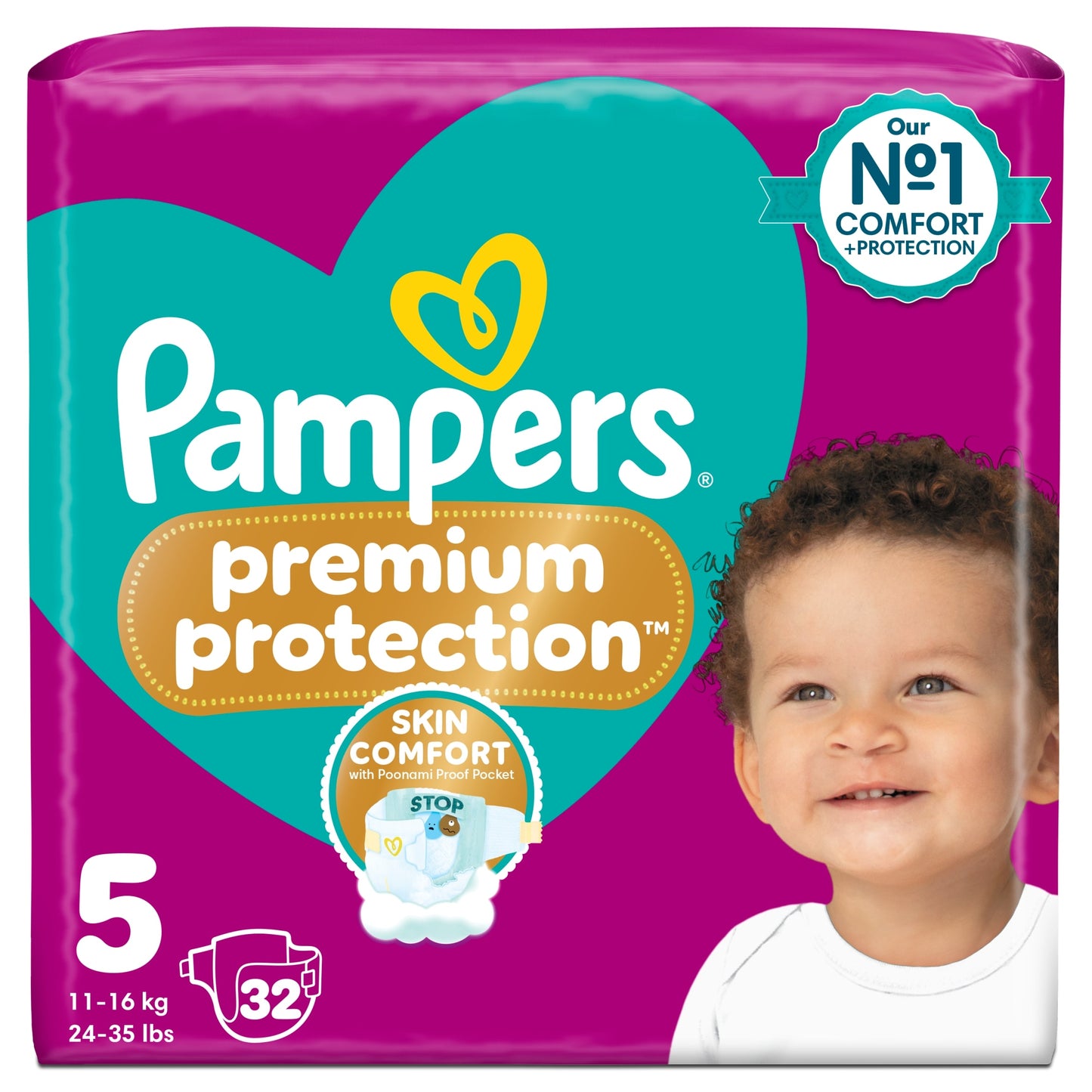 Pampers Premium Protection Size 5 32 Nappies — image 1