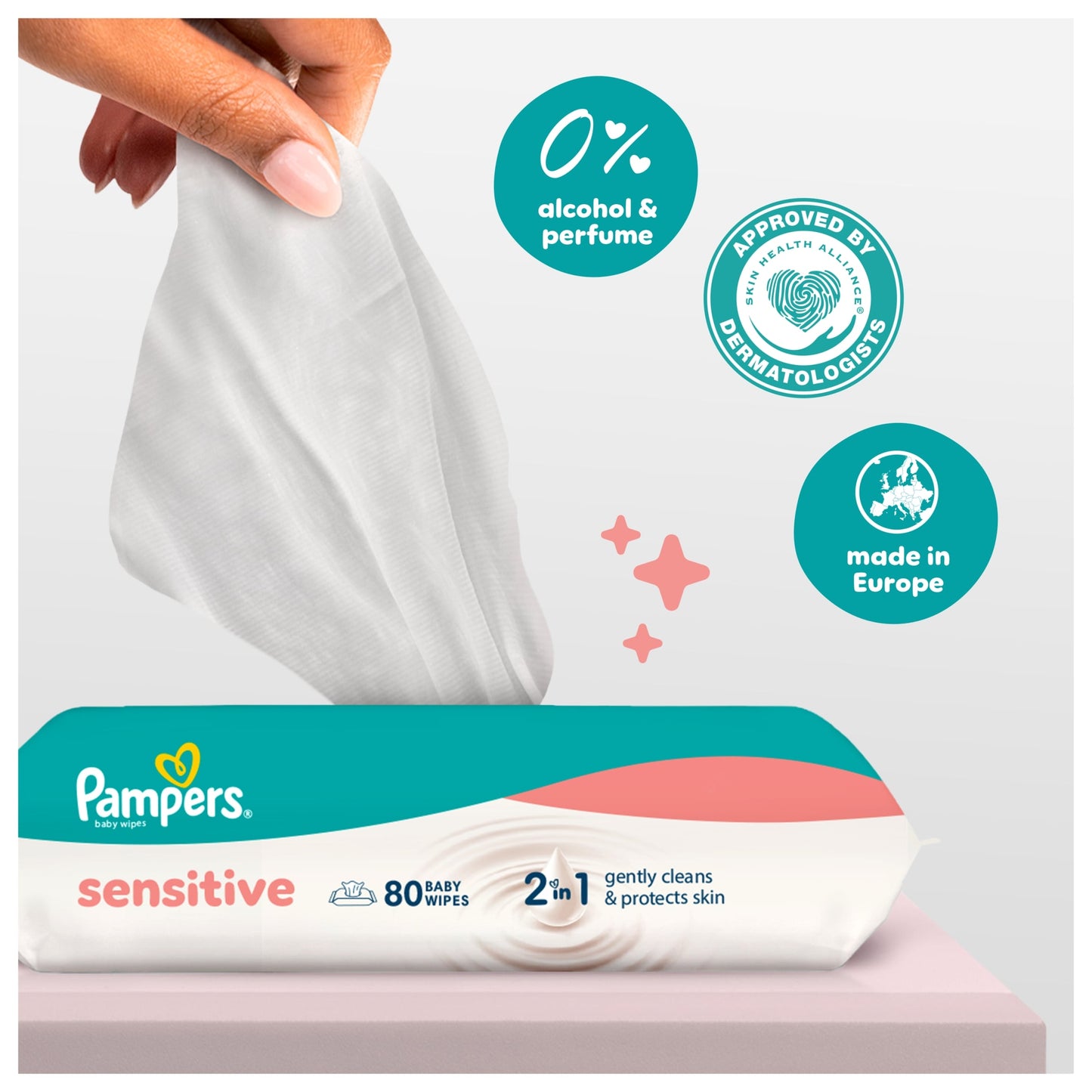 Pampers Sensitive Baby Wipes 0% Plastic 12X52 Wipes — image 4