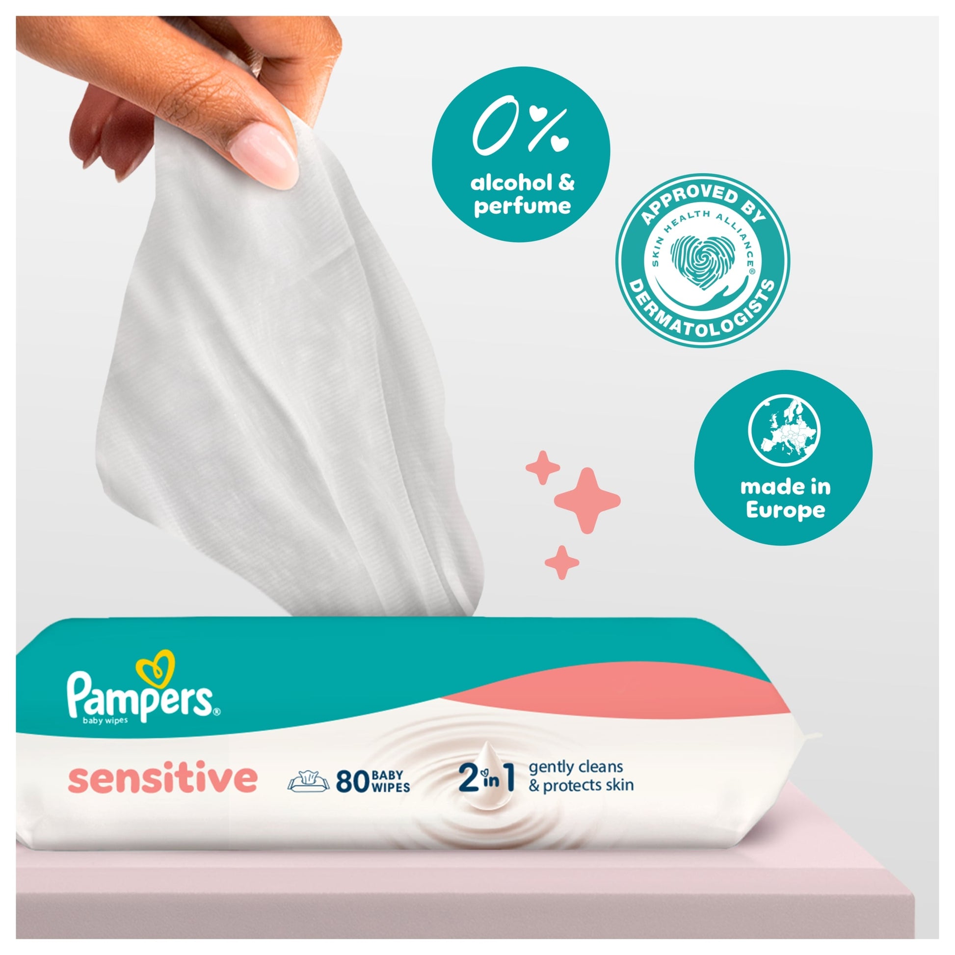 Pampers Sensitive Baby Wipes 0% Plastic 12X52 Wipes — image 4
