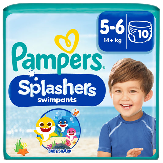 Pampers Splasher Baby Shark Size 5-6 Swim Nappies 10 Pack — image 1