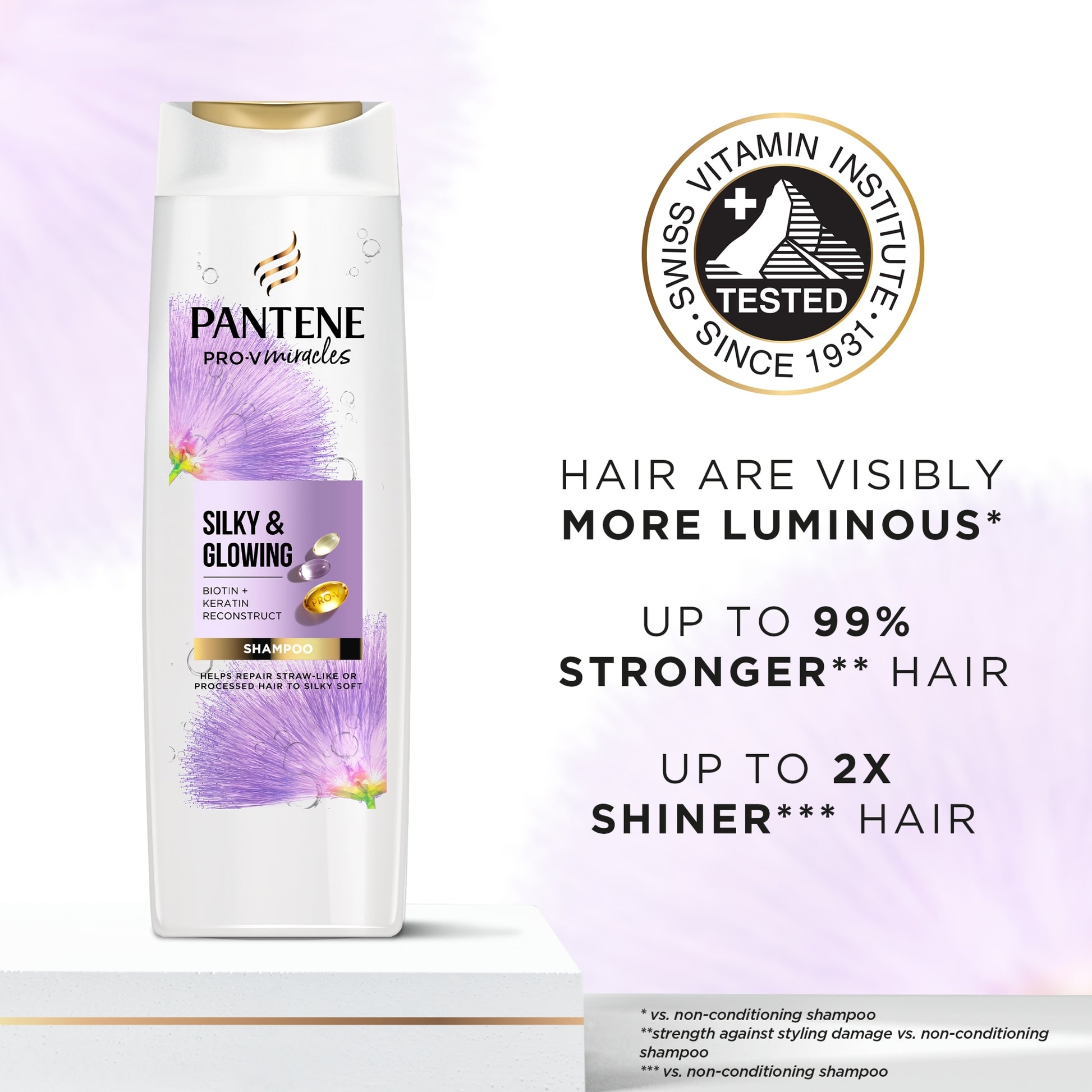 Pantene Pro V Silky & Glowing Shampoo 400Ml — image 4