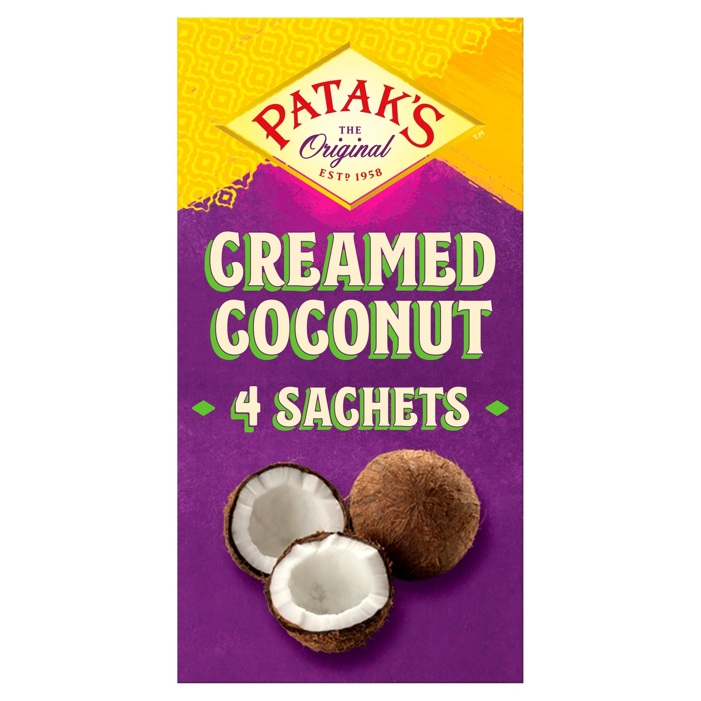 Pataks Creamed Coconut 4Xsachets 200G — image 1