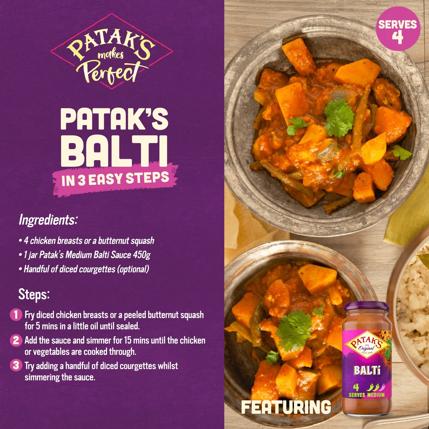 Pataks Medium Balti Sauce 450G — image 2