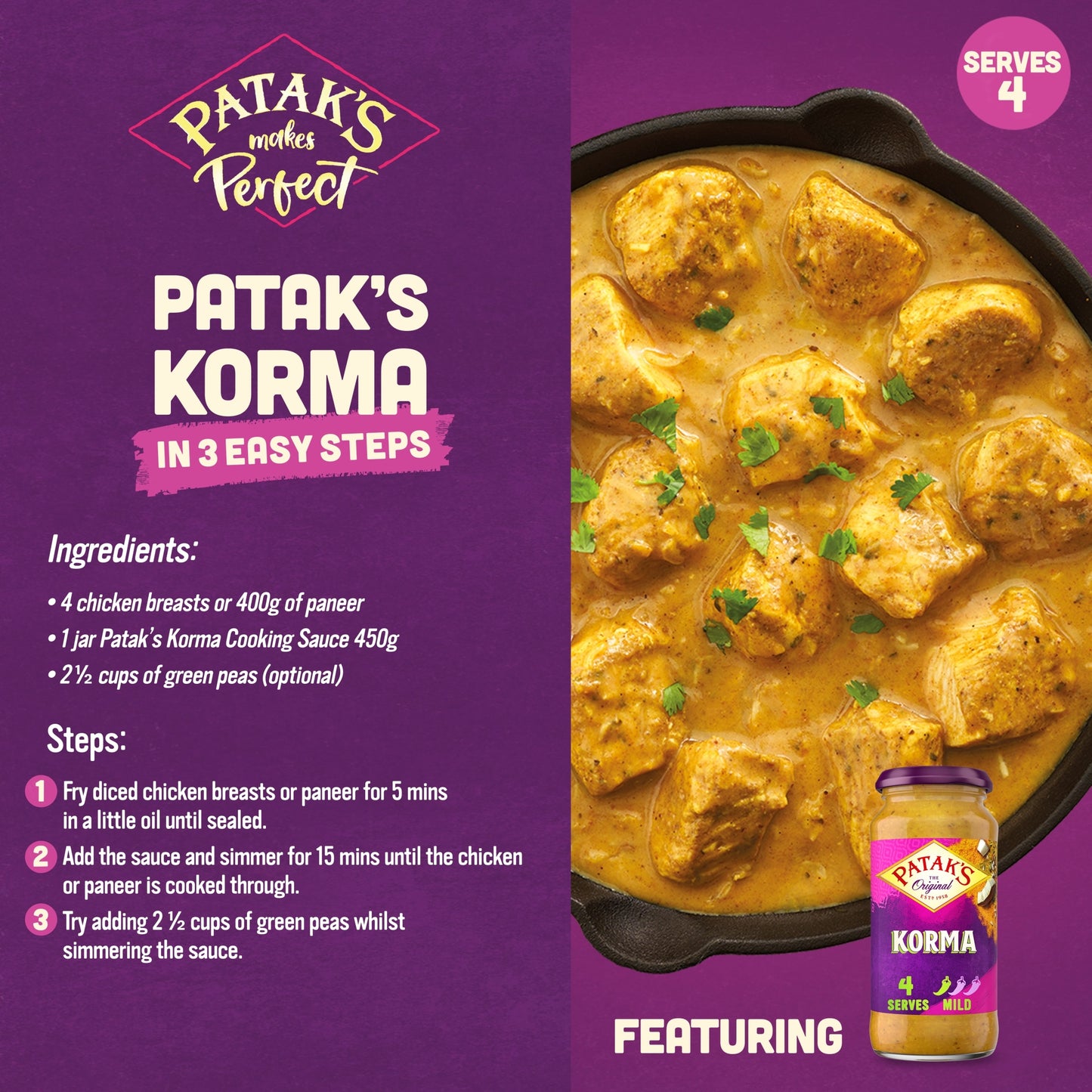 Pataks Mild Korma Sauce 450G — image 2