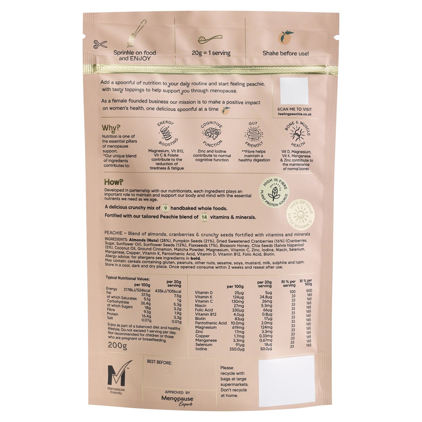 Peachie - Almond & Cranberry Toppings for Menopause 200g — image 5