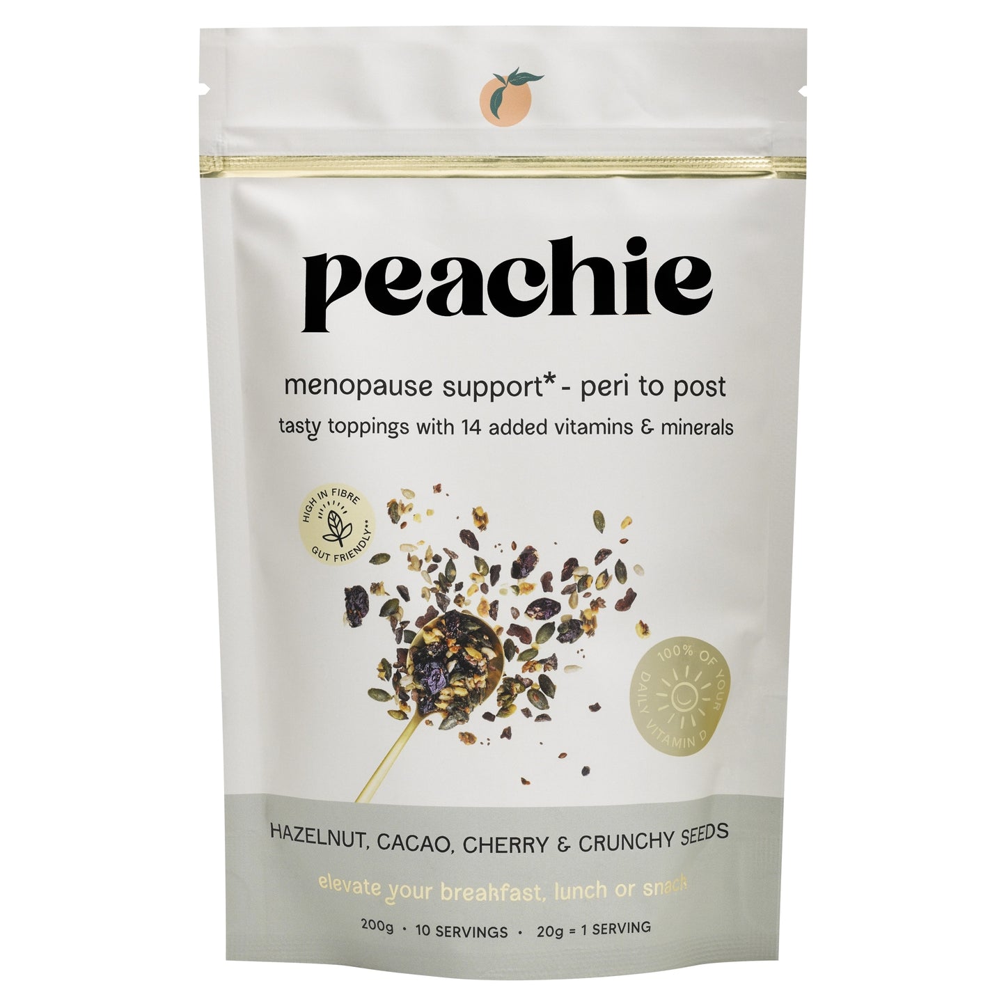 Peachie - Hazelnut, Cacao & Cherry Toppings for Menopause 200g — image 1