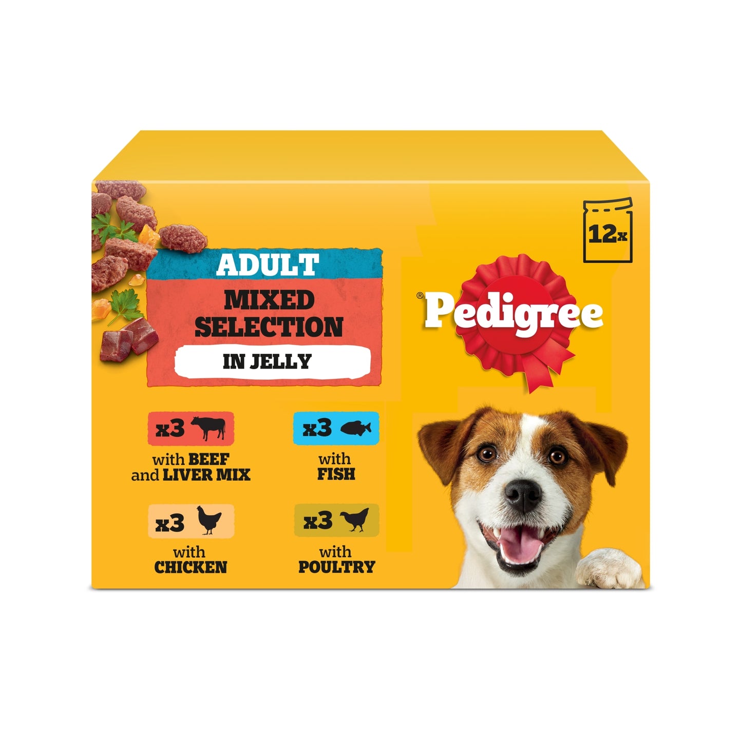 PEDIGREE Adult Wet Dog Food Pouches Mixed Selection in Jelly 12x100g — image 1