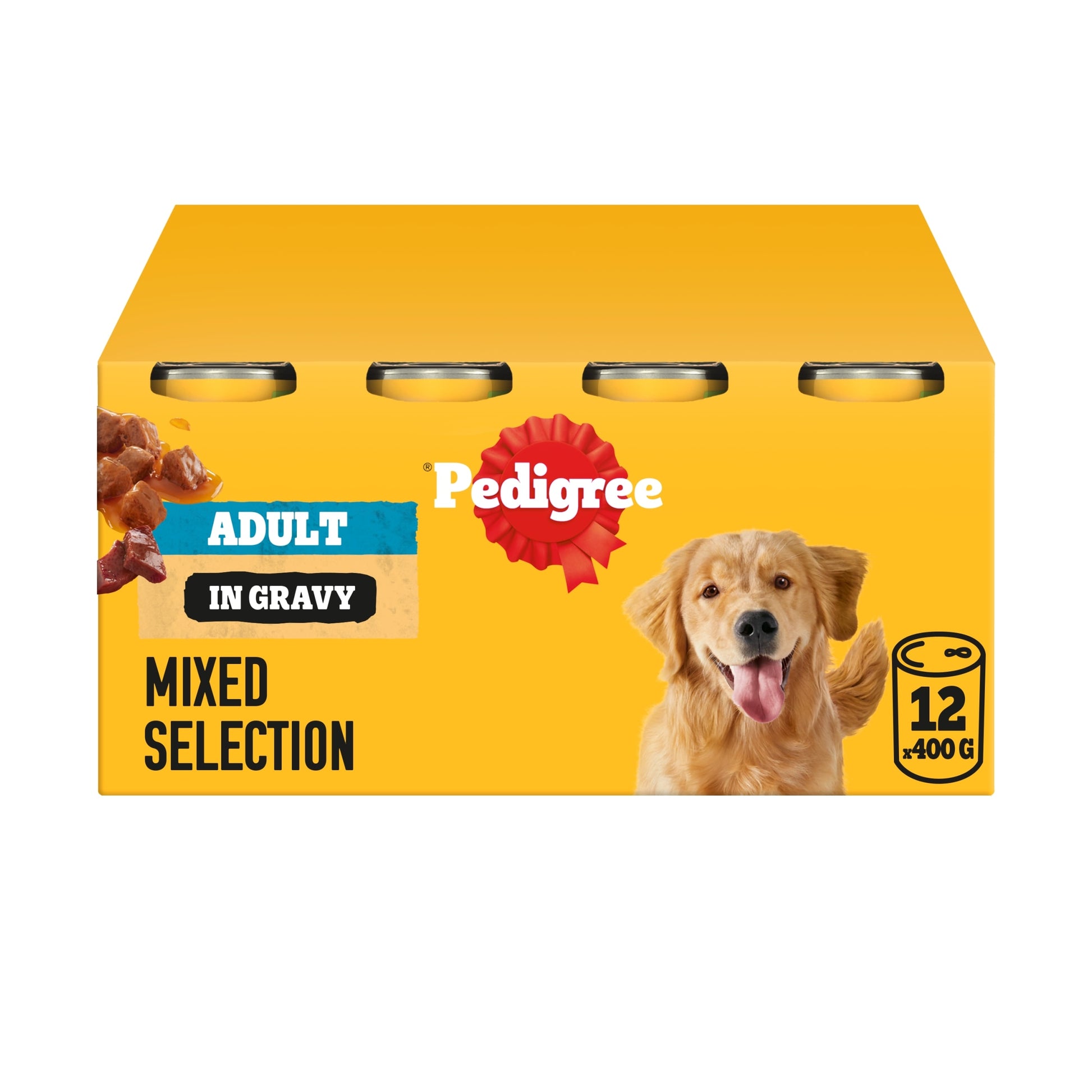 Pedigree Adult Wet Dog Food Tin Cans Mixed Selection in Gravy 12x400g — image 1