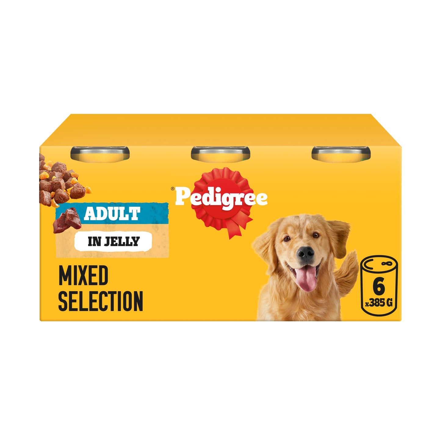 Pedigree Adult Wet Dog Food Tins Mixed in Jelly 6 x 385g — image 1