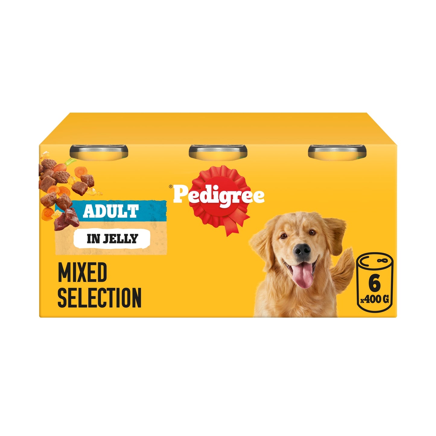 Pedigree Adult Wet Dog Food Tins Mixed in Jelly 6 x 400g — image 1