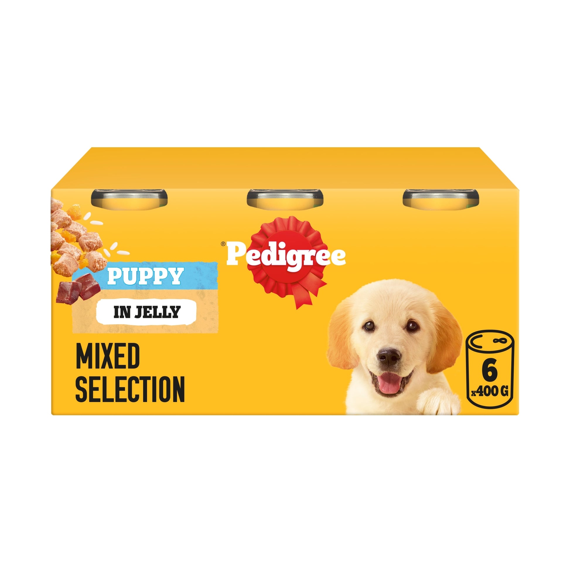 Pedigree Puppy Wet Dog Food Tins Mixed in Jelly 6 x 400g — image 1