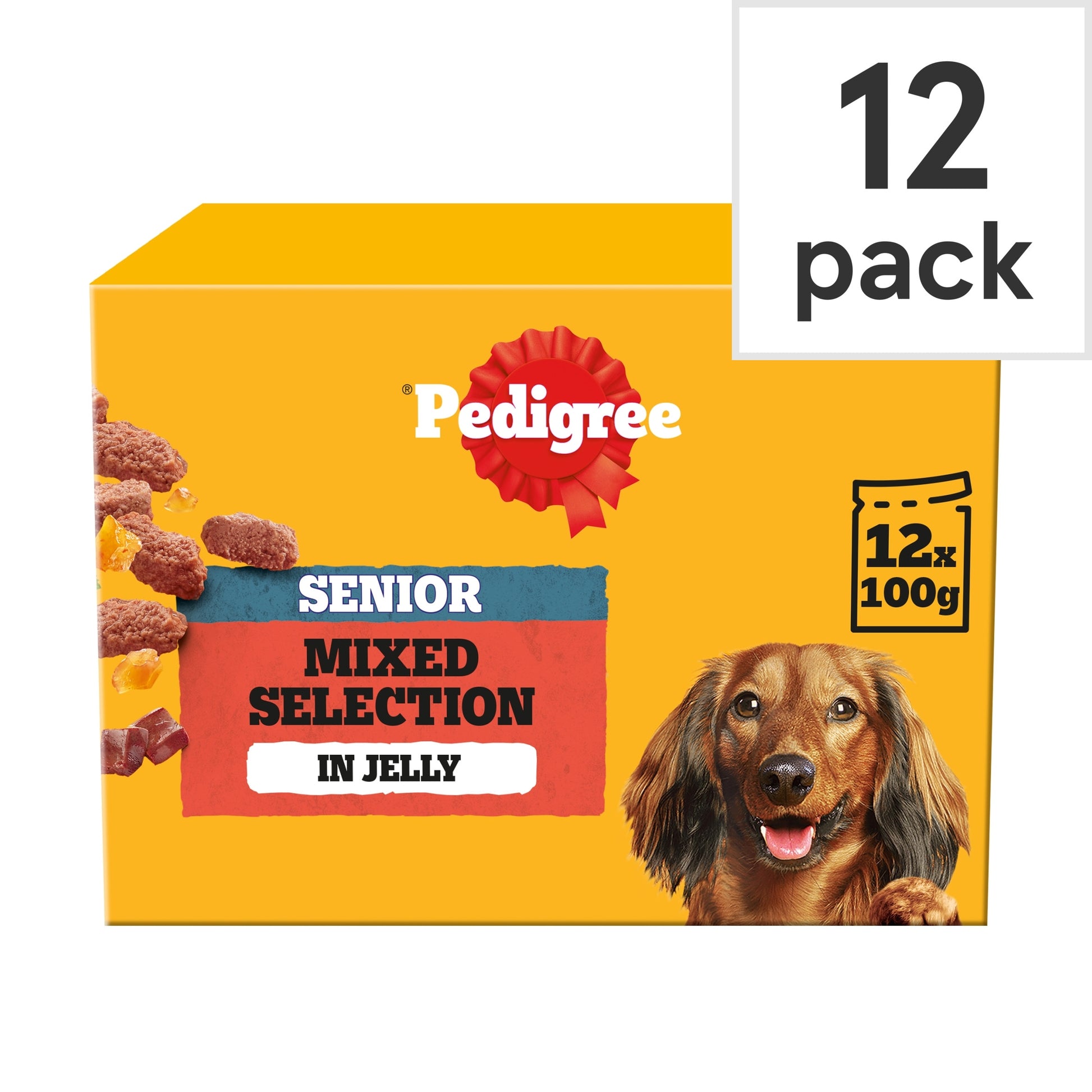 Pedigree Senior Wet Dog Food Pouches Mixed in Jelly 12x100g — image 1
