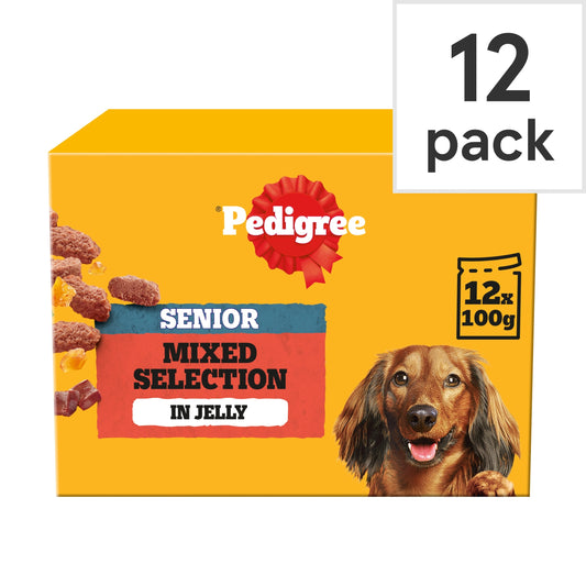 Pedigree Senior Wet Dog Food Pouches Mixed in Jelly 12x100g — image 1