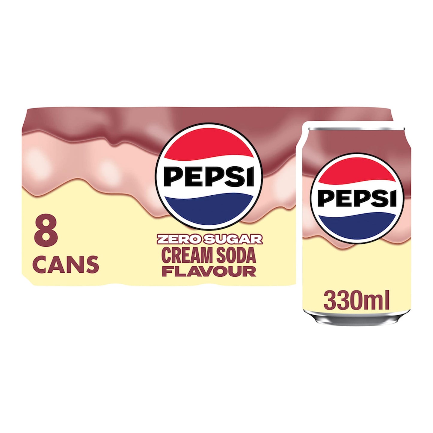 Pepsi Cream Soda Soft Drink Cans 8x330ml — image 1