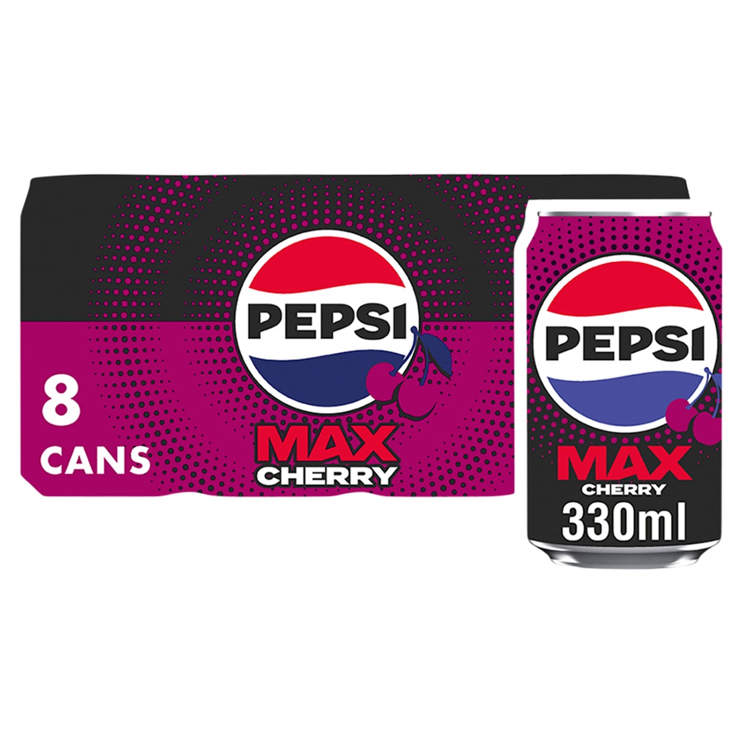 Pepsi Max Cherry No Sugar Cola Cans 8x330ml — image 1