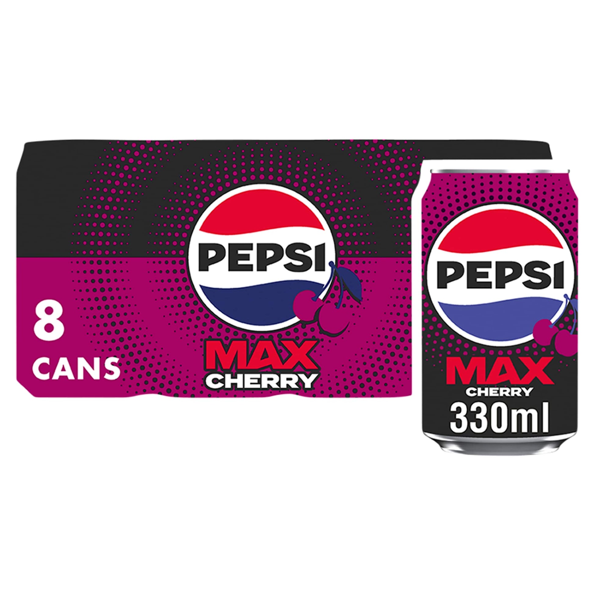 Pepsi Max Cherry No Sugar Cola Cans 8x330ml — image 1
