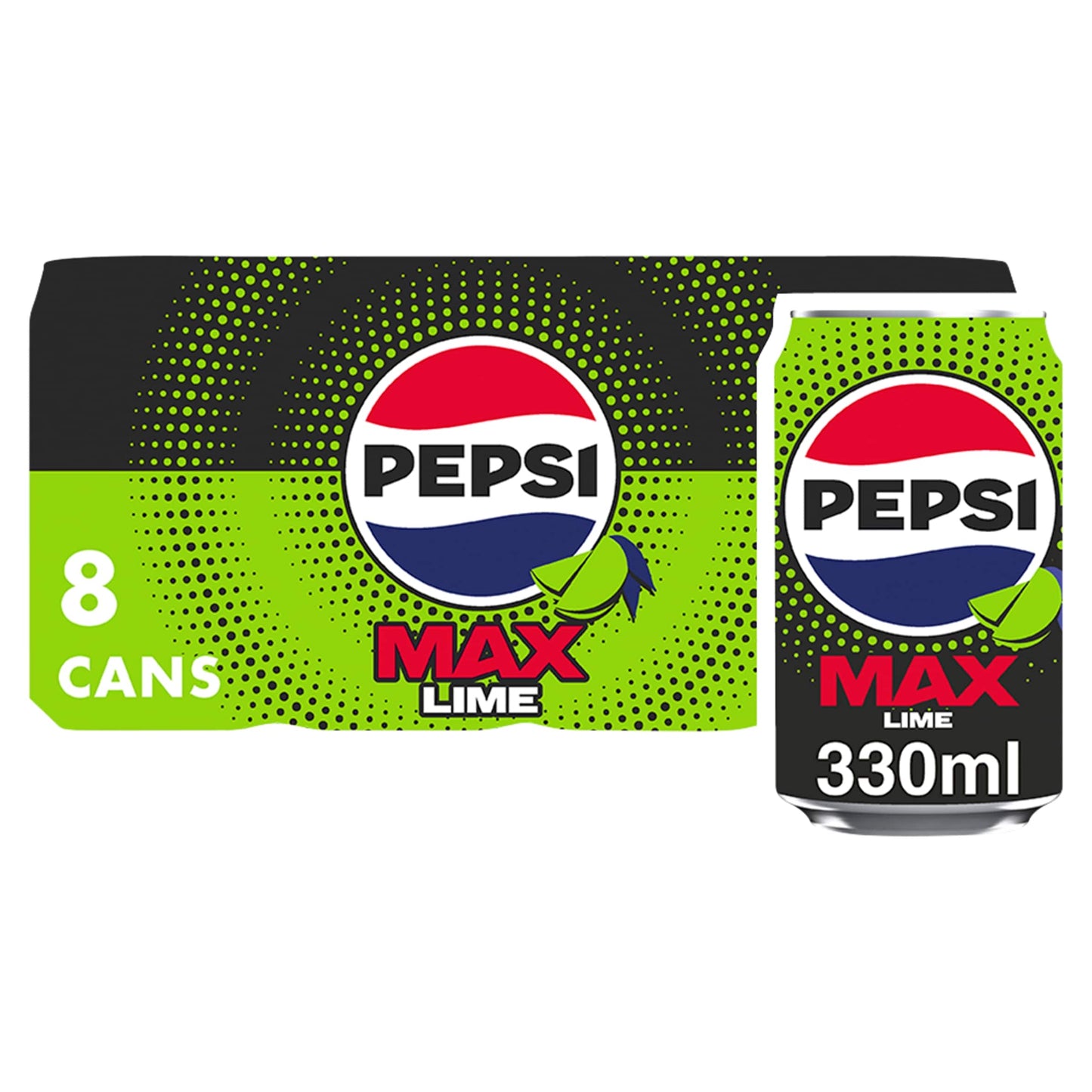 Pepsi Max Lime No Sugar Cola Cans 8x330ml — image 1