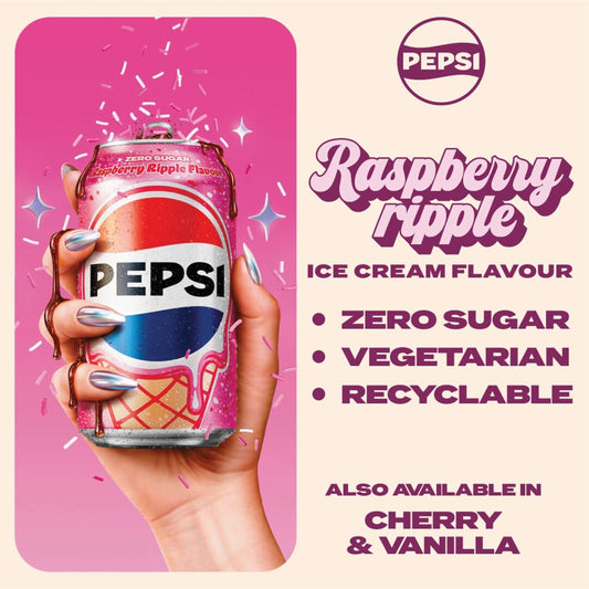 Pepsi Raspberry Ripple Flavour 8 x 330ml — image 2