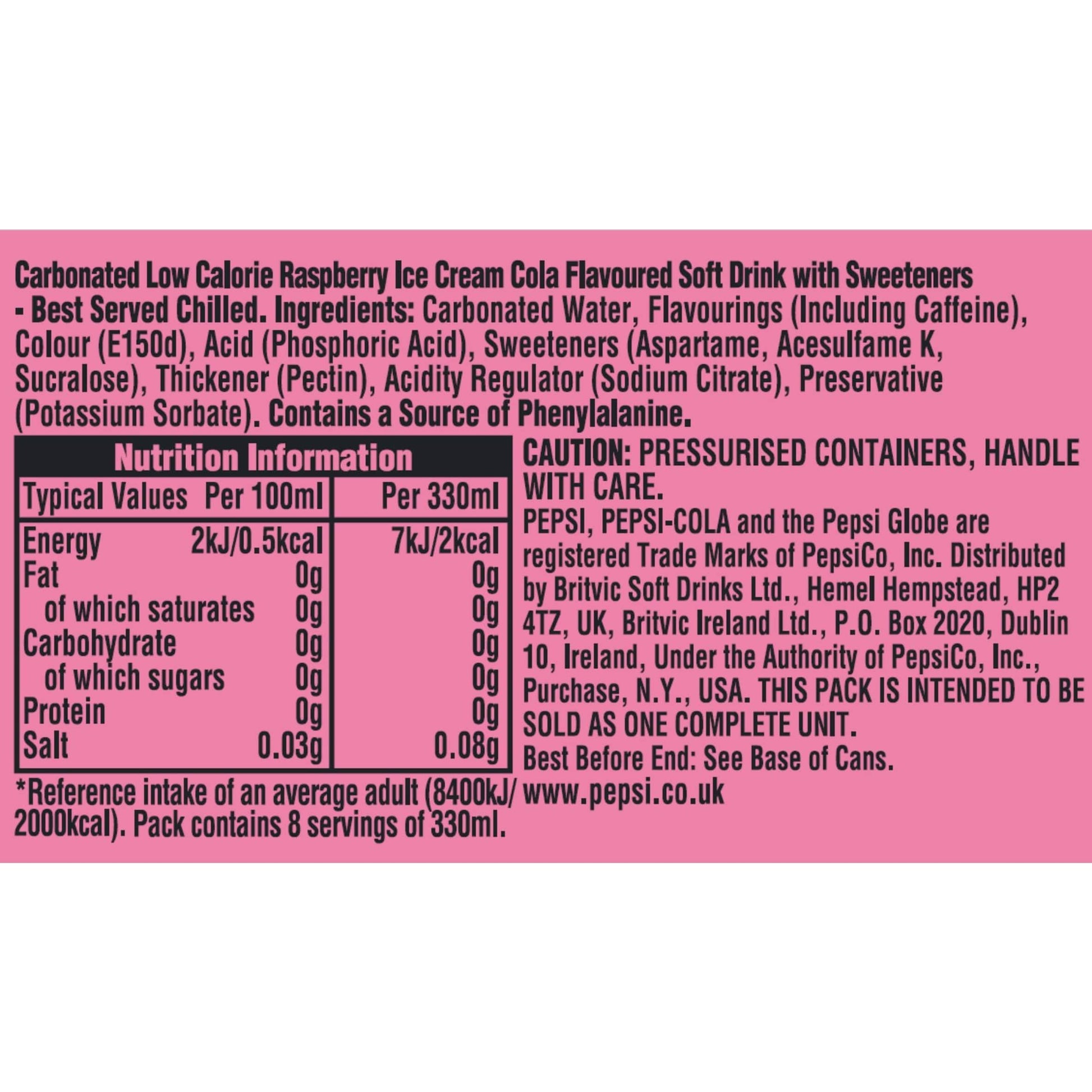 Pepsi Raspberry Ripple Flavour 8 x 330ml — image 5