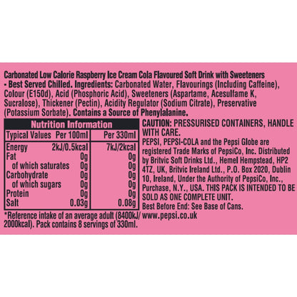 Pepsi Raspberry Ripple Flavour 8 x 330ml — image 5