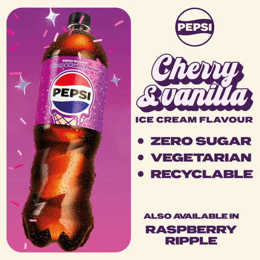 Pepsi Zero Sugar Cherry & Vanilla Flavour 1.25L — image 2