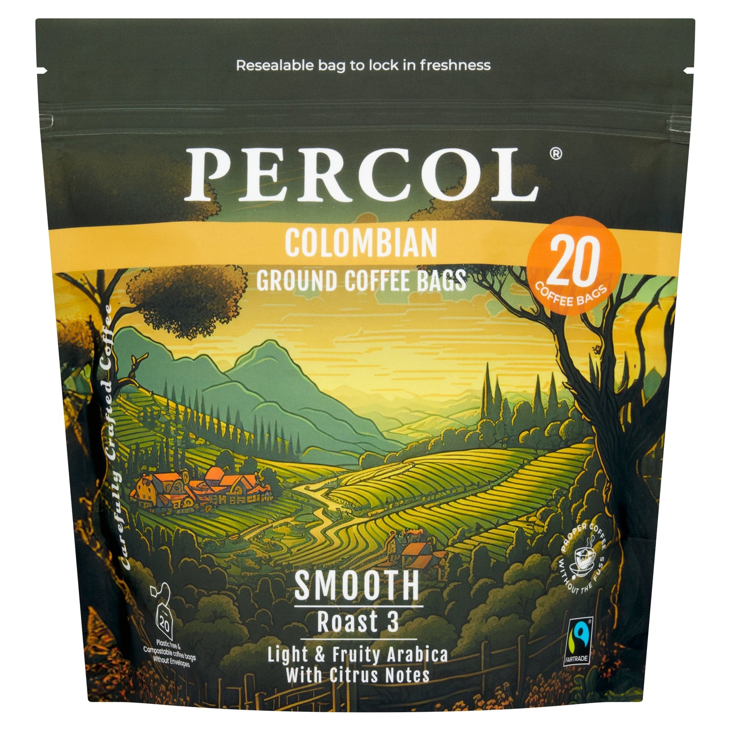 Percol Colombian Coffee Bags 20 Pack 160G — image 1