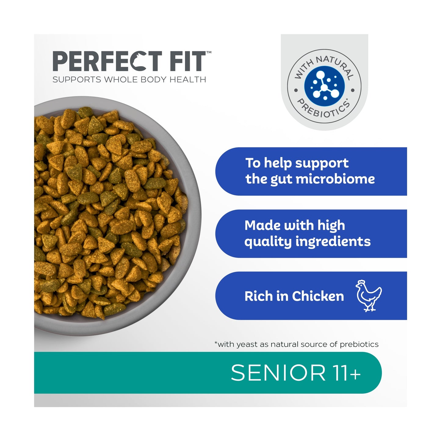 Perfect Fit Senior 11+ Dry Cat Food - Chicken 750g — image 3
