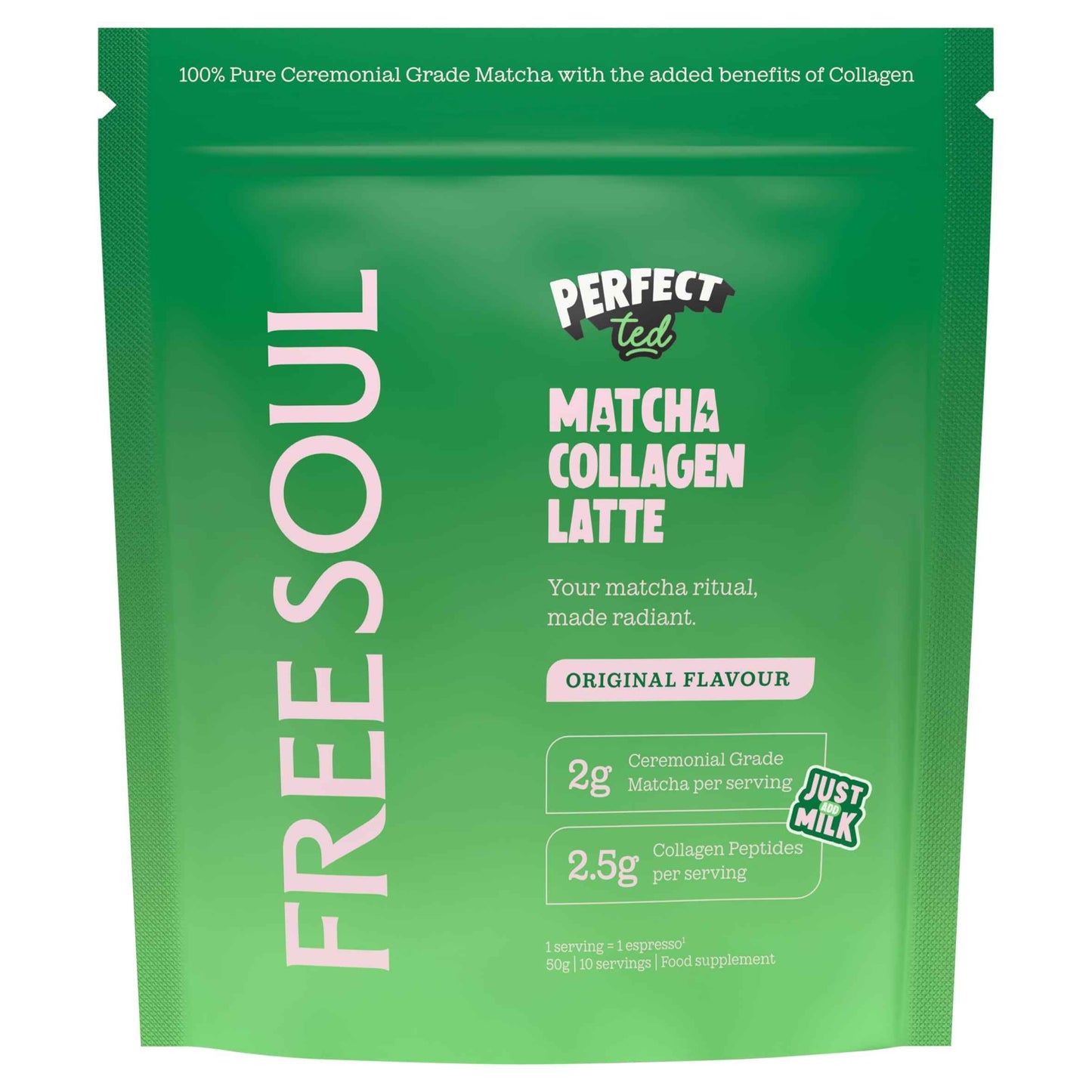 Perfectted Free Soul Matcha Collagen Latte Original Flavour 50g