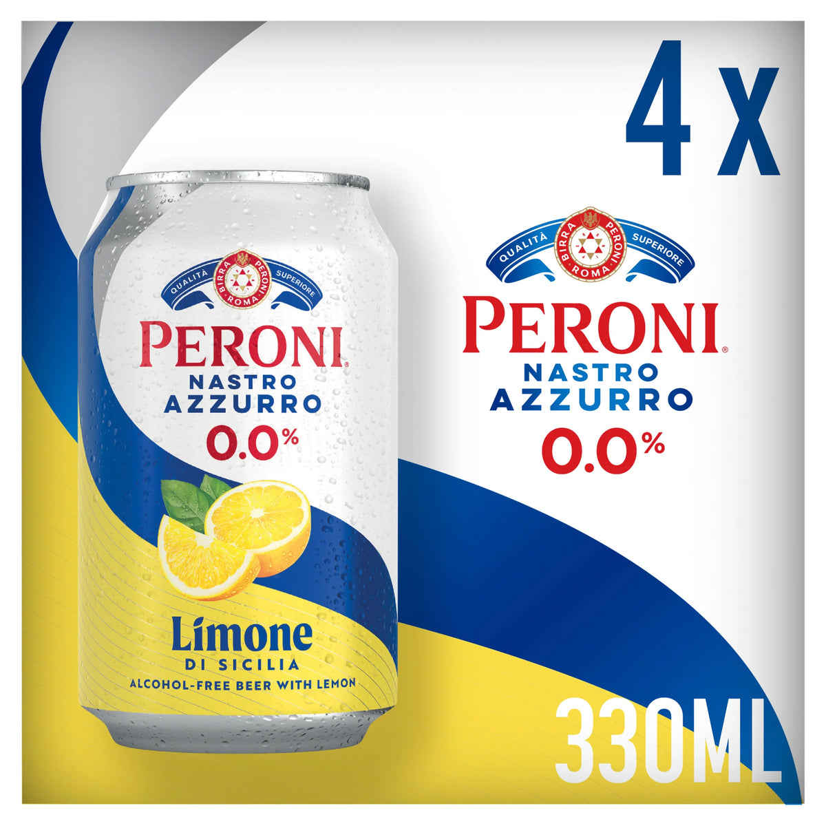 Peroni 0.0% Lemon Alcohol Free Beer Cans 4x330ml — image 1