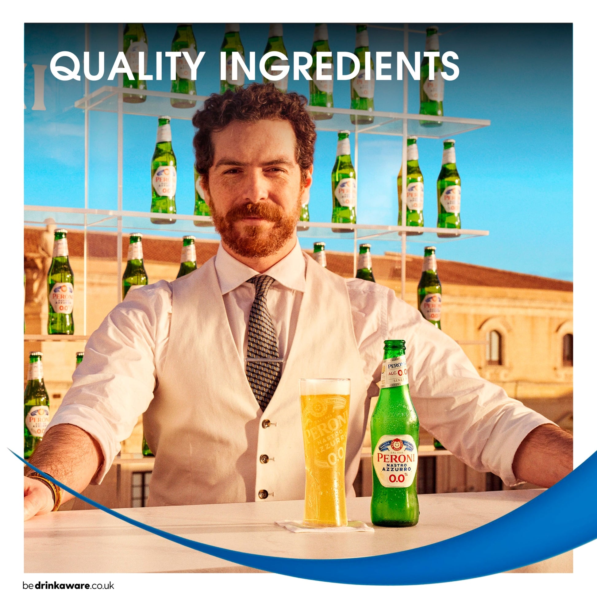 Peroni Nastro Azzurro 0% Alcohol Free Beer Bottles 12x330ml — image 5