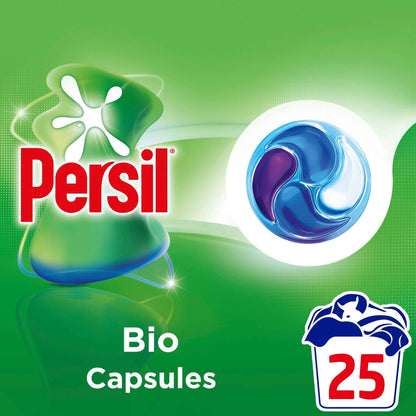 Persil Bio 4 In 1 Laundry Washing Detergent Capsules 25 Washes 340g