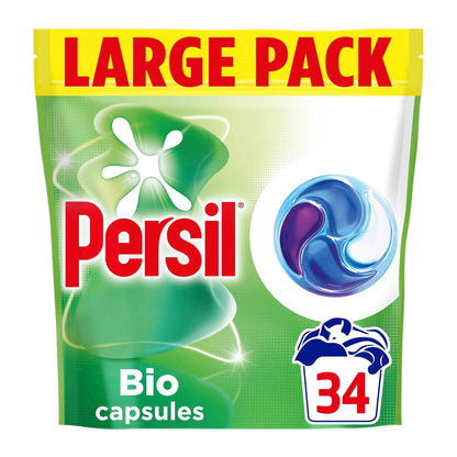Persil Bio 4 In 1 Laundry Washing Detergent Capsules Large Pack 34