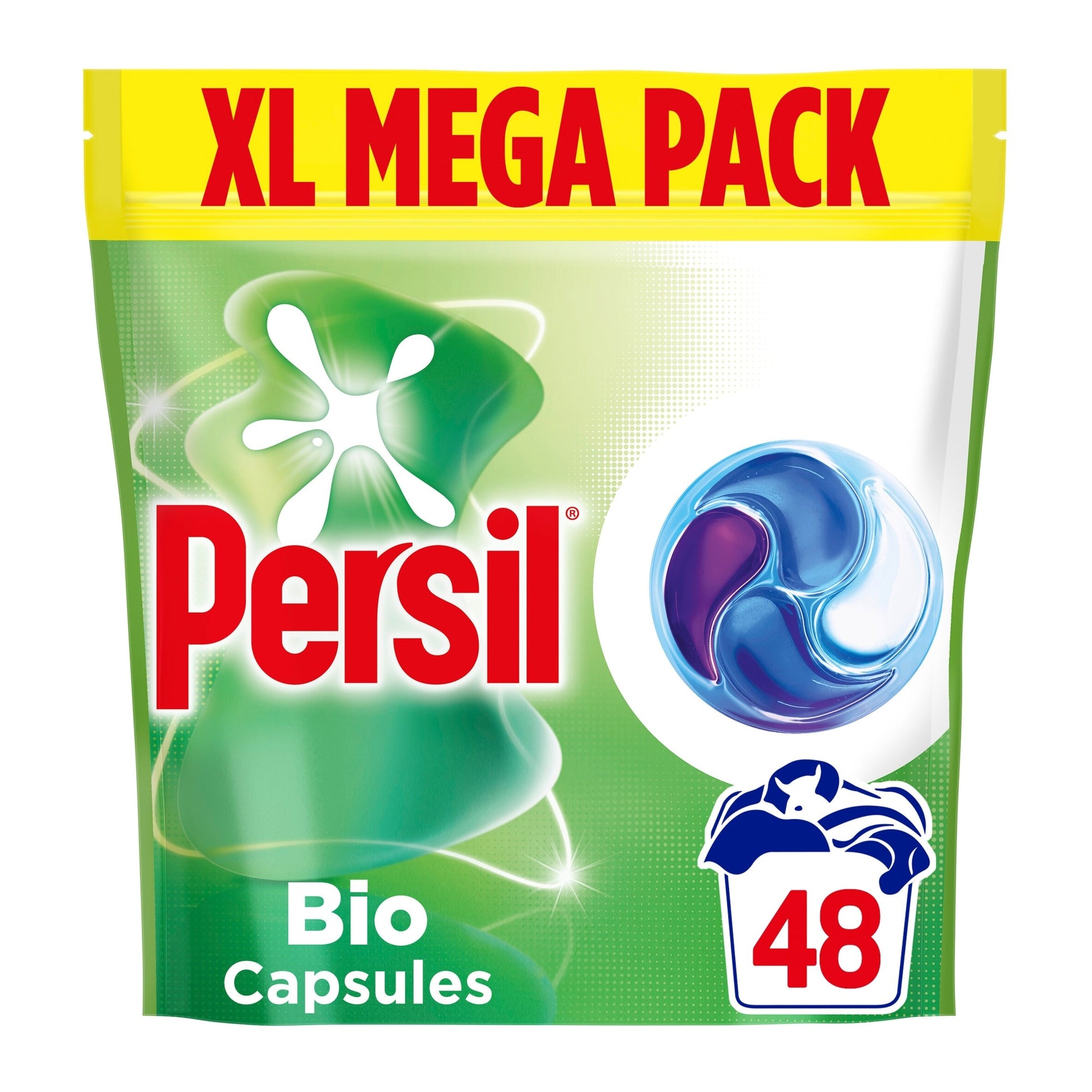Persil Bio 4 in 1 Laundry Washing Detergent Capsules XL Mega Pack 48 Washes 652g — image 1