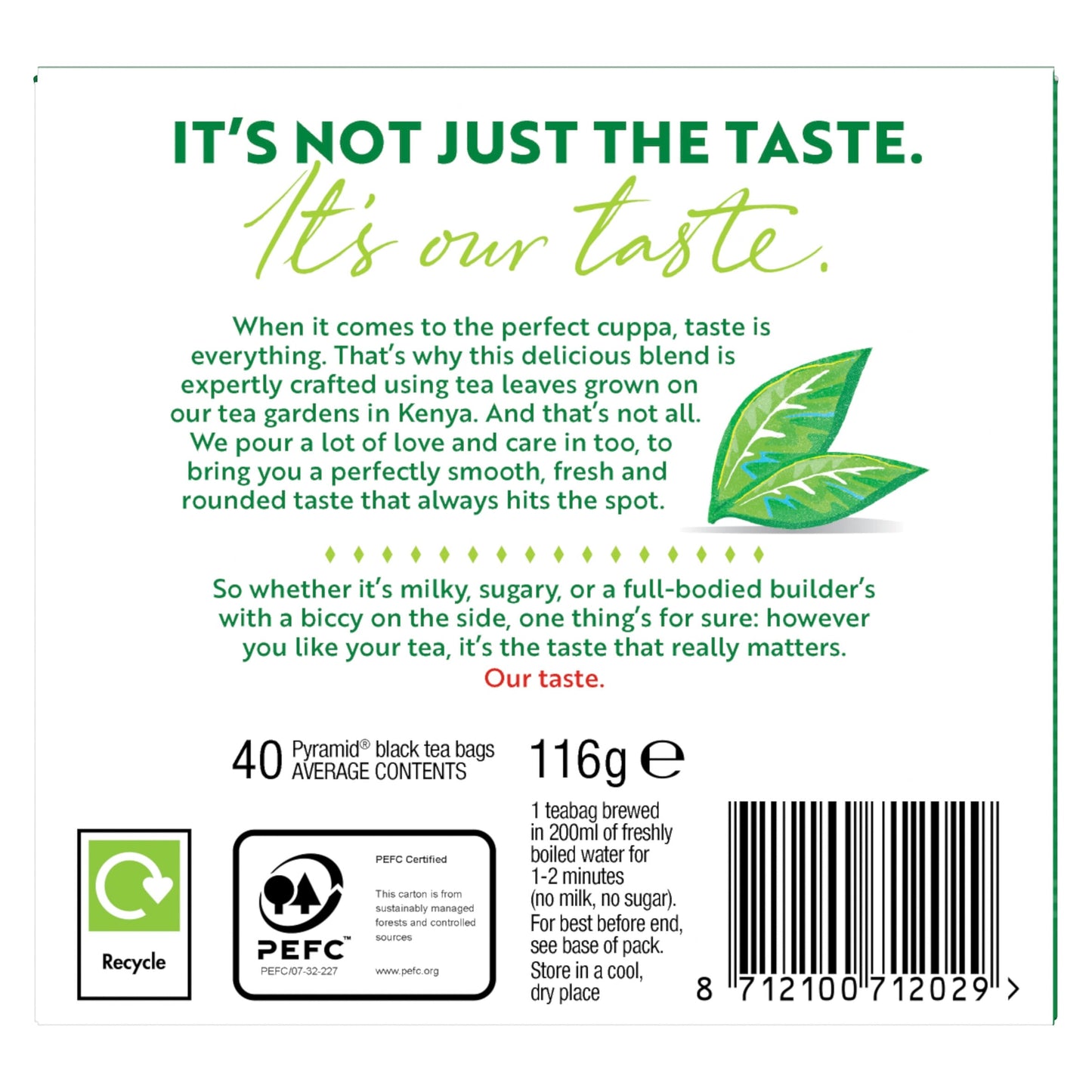PG Tips Original Black Tea 40 Tea Bags 116g — image 2