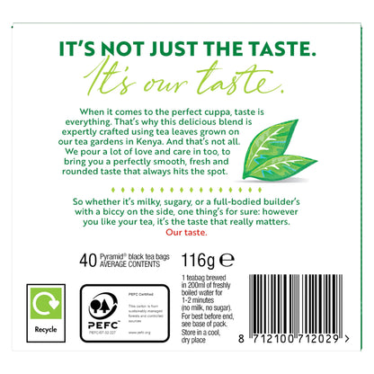 PG Tips Original Black Tea 40 Tea Bags 116g — image 2