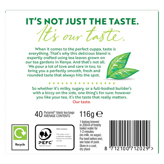 PG Tips Original Black Tea 40 Tea Bags 116g — image 2