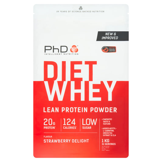 PhD Diet Whey Protein Powder - Strawberry Delight 1kg — image 1