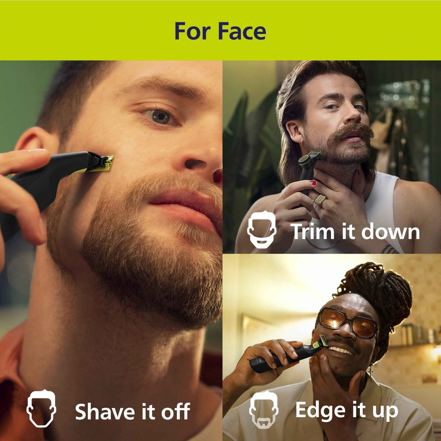 PHILIPS Oneblade Pro 360 Beard Trimmer, Face & Body, 14-in-1,travel