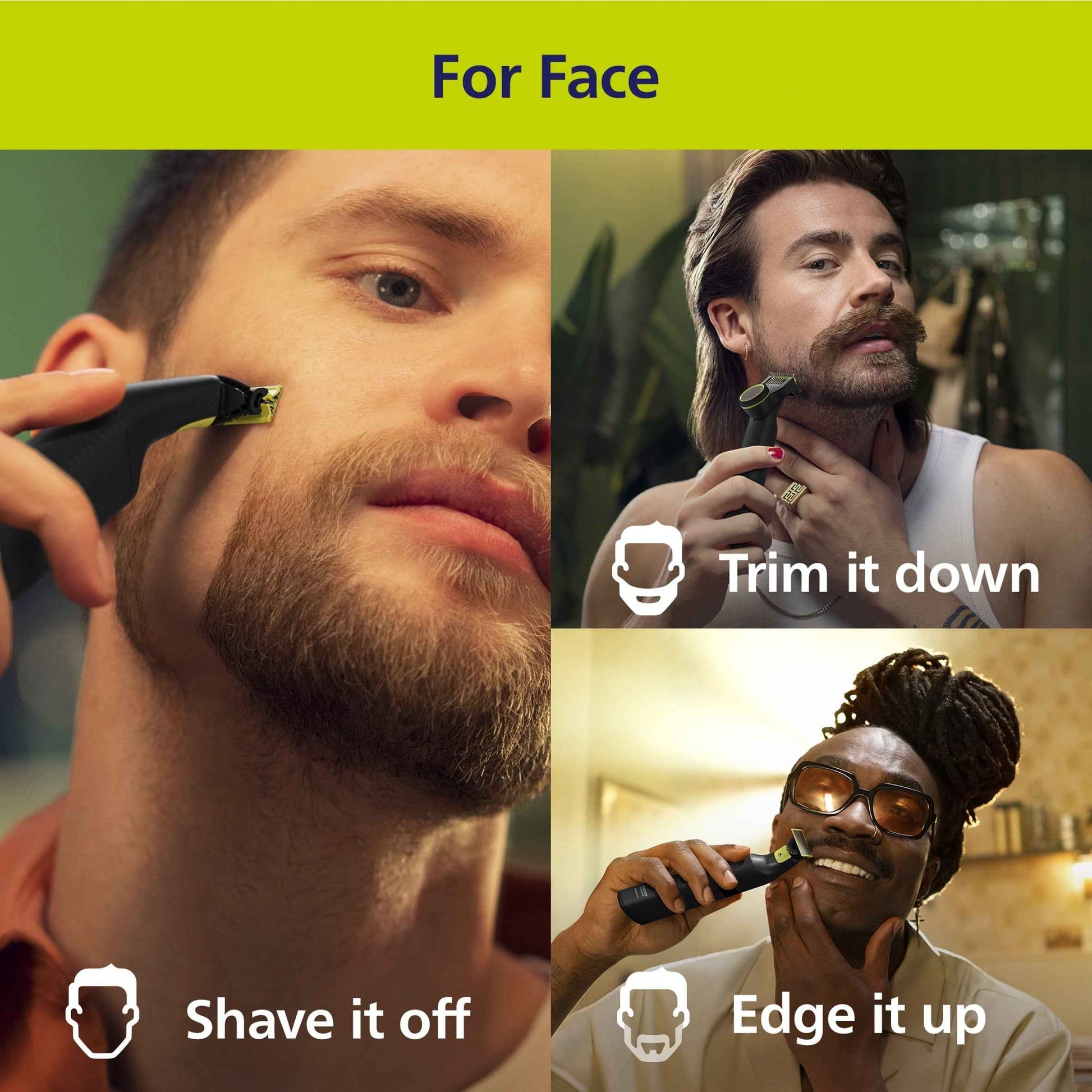 PHILIPS Oneblade Pro 360 Beard Trimmer, Face & Body, 14-in-1,travel