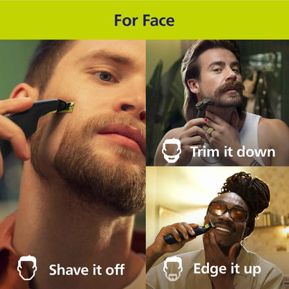 PHILIPS Oneblade Pro 360 Beard Trimmer, Face & Body, 14-in-1,travel
