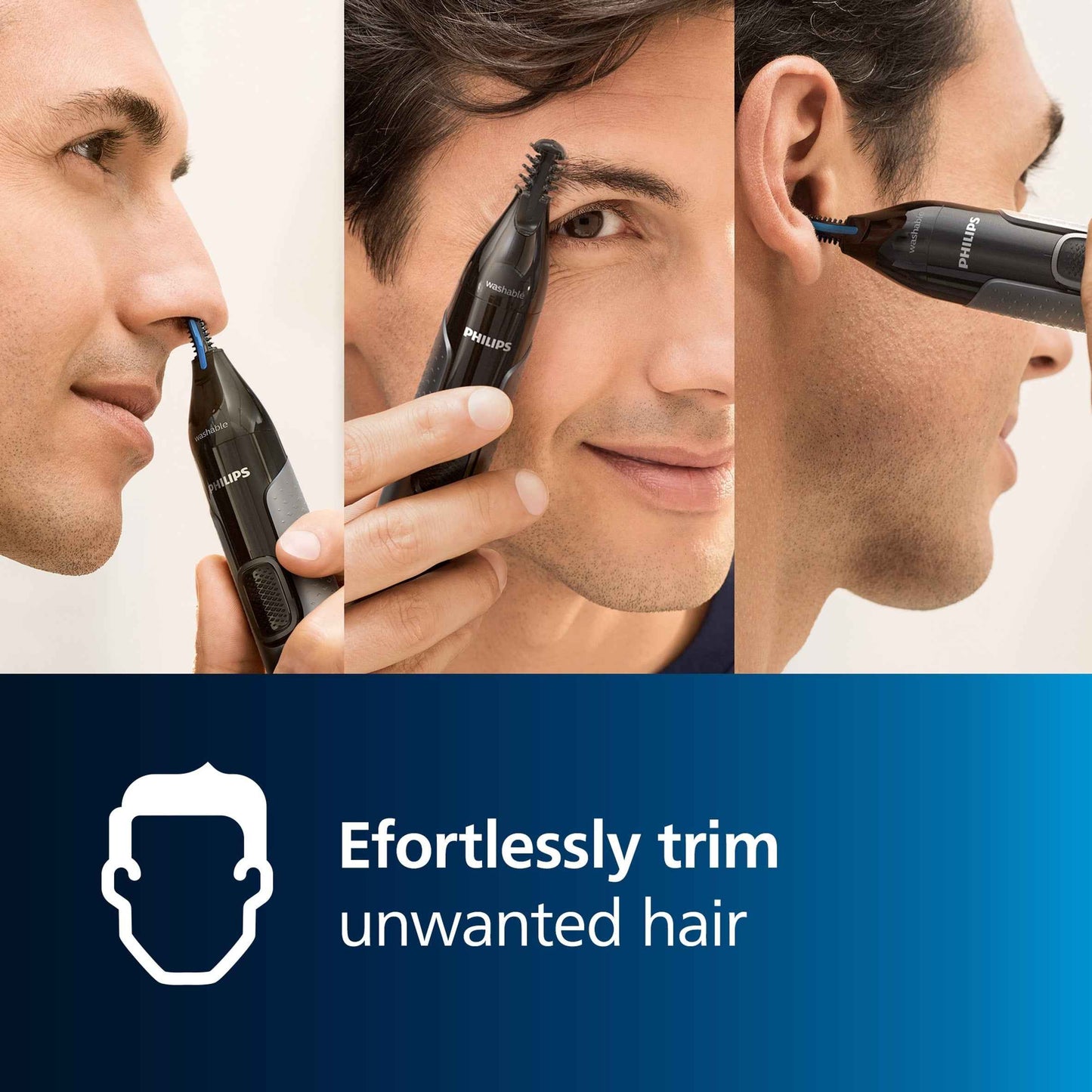 PHILIPS Series 3000 Cordless Nose, Ear And Eyebrow Trimmer-nt3650/16
