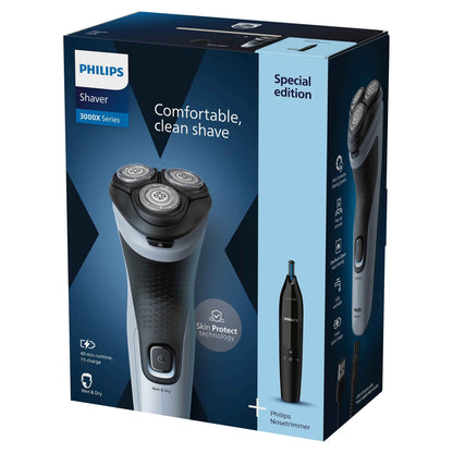 PHILIPS Series 3000x Wet & Dry Electric Shaver, 27 Powercut Blade, 4d