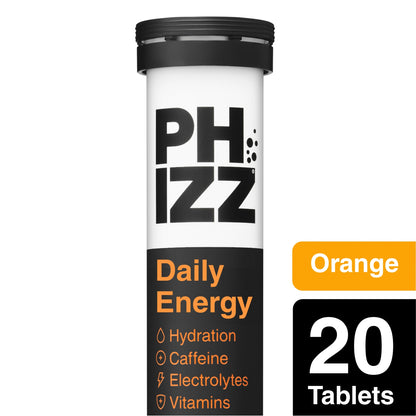 Phizz Daily Energy Orange Hydration, Caffeine, Electrolytes & Vitamins Effervescent Tablets x20 — image 1