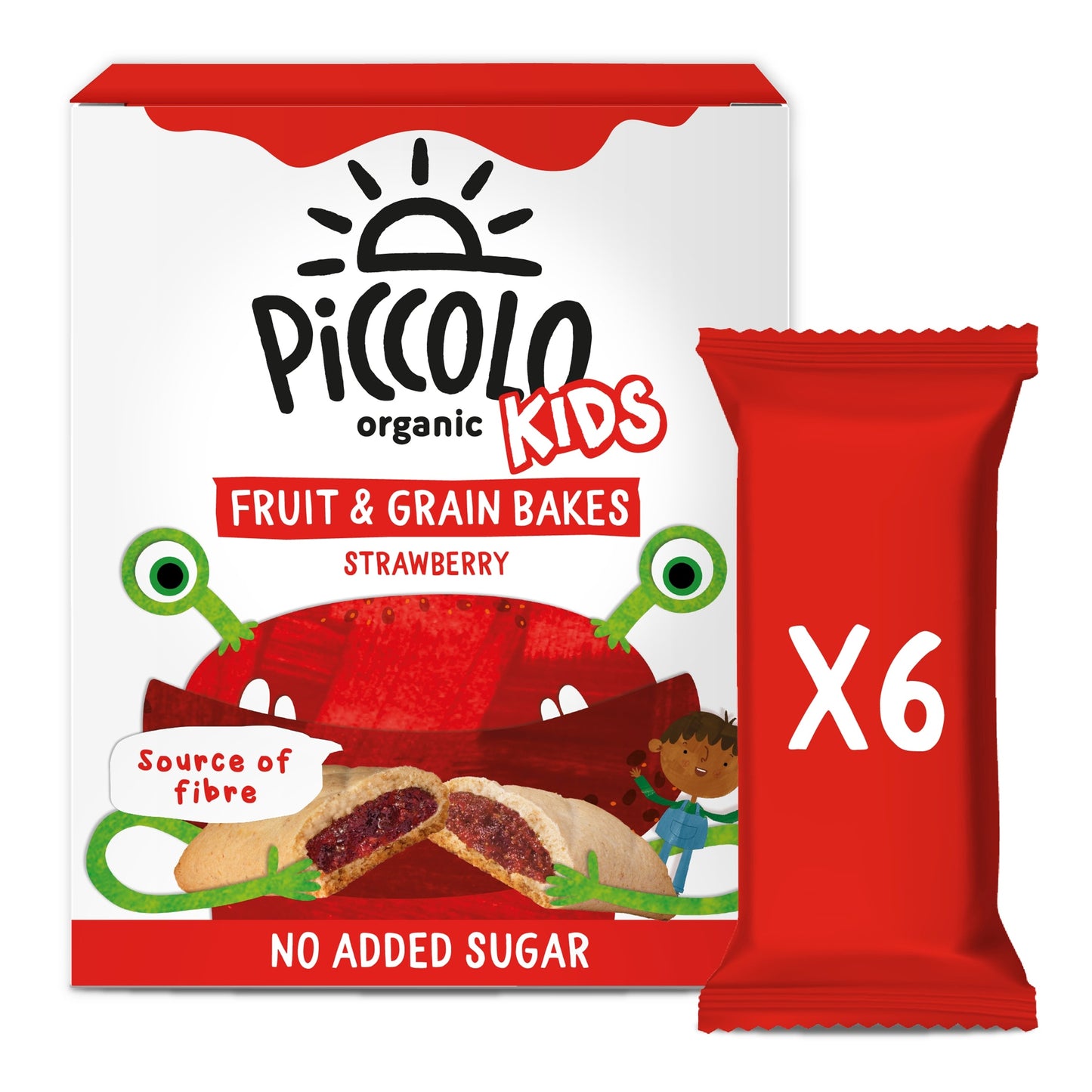 Piccolo Organic Kids Fruit & Grain Strawberry 6 X 22G — image 1