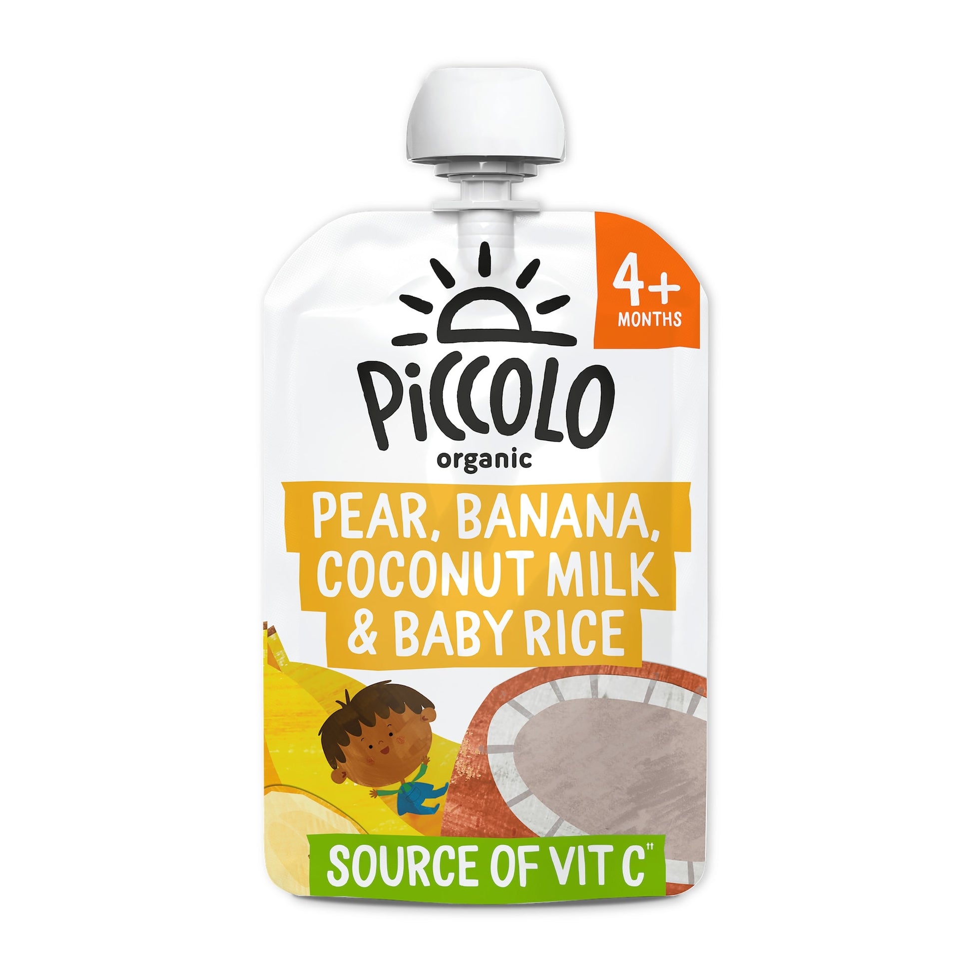Piccolo Organic Pear, Banana, Coconut Milk & Baby Rice 100g — image 1