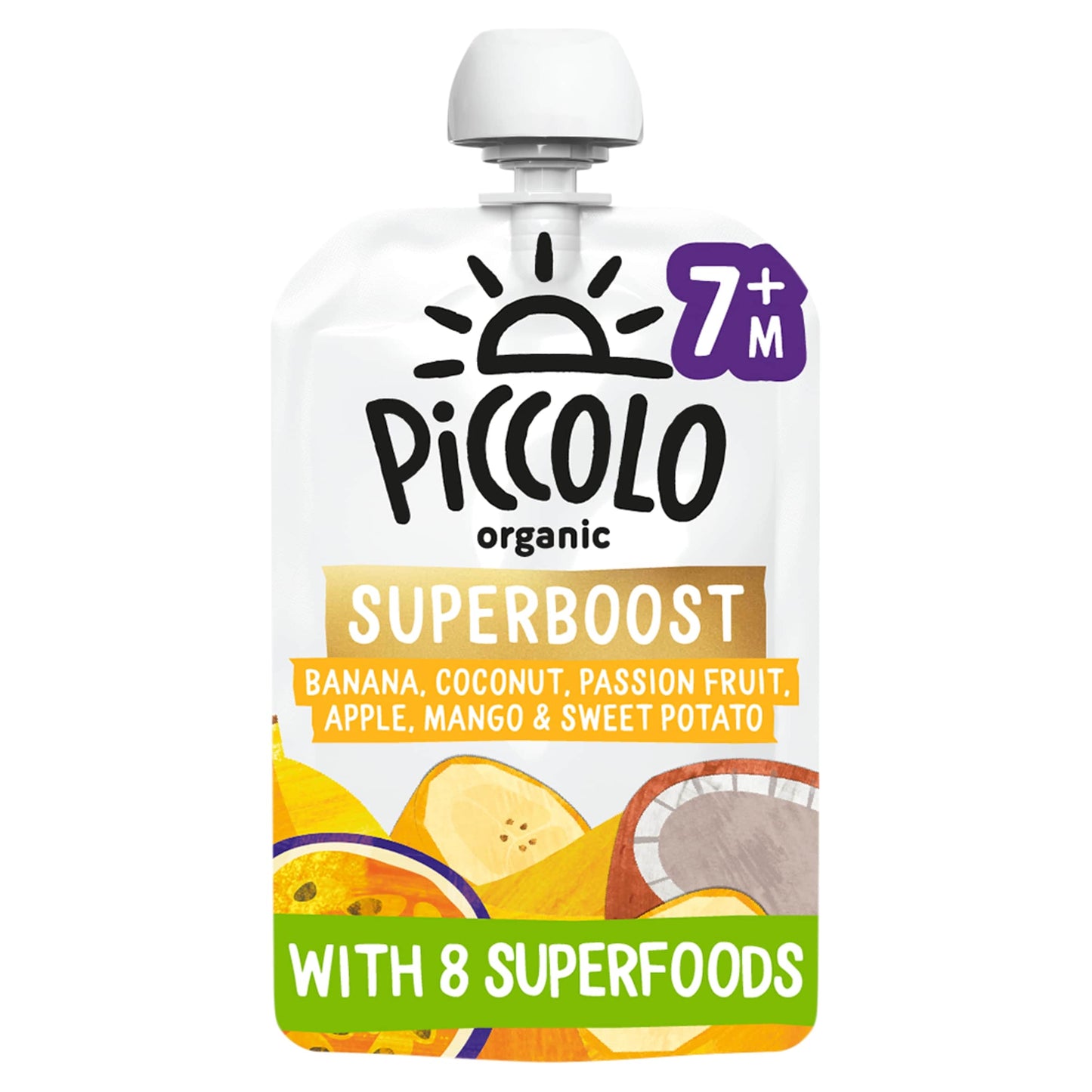 Piccolo Organic Superboost Banana, Mango, Coconut and Passionfruit 100g — image 1