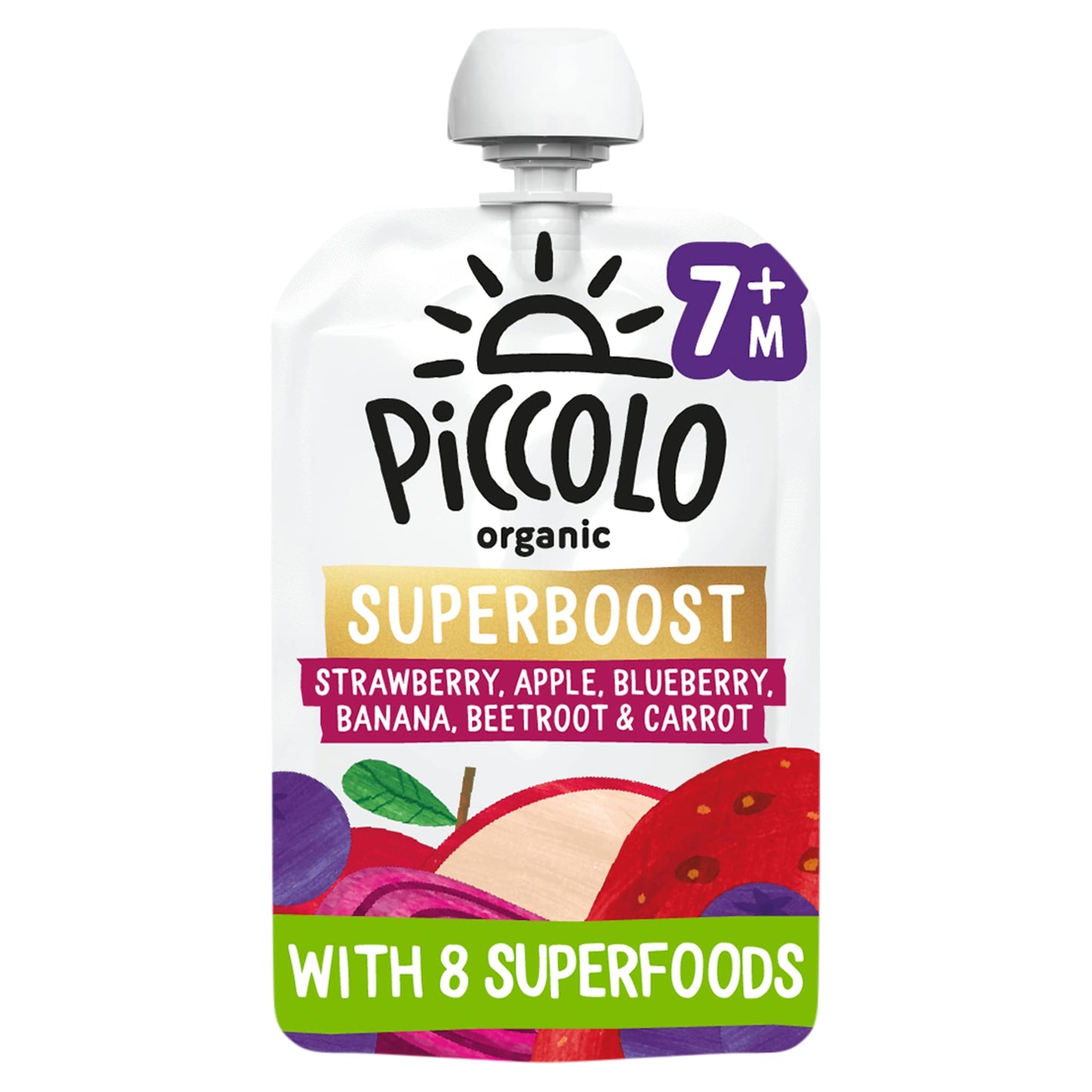 Piccolo Organic Superboost Strawberry, Apple, Blueberry, Beetroot and Carrot 100g — image 1