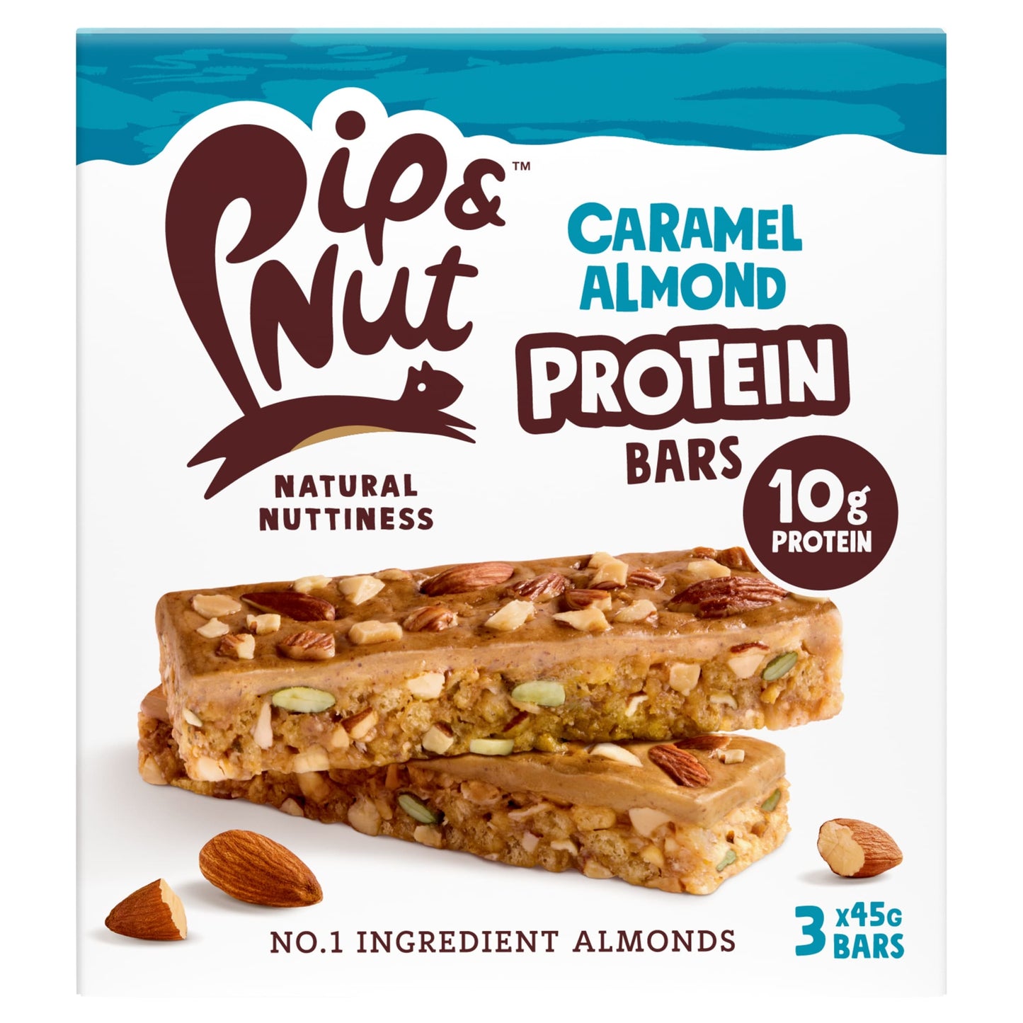 Pip & Nut Protein Caramel Almond Bars 3x45g — image 1
