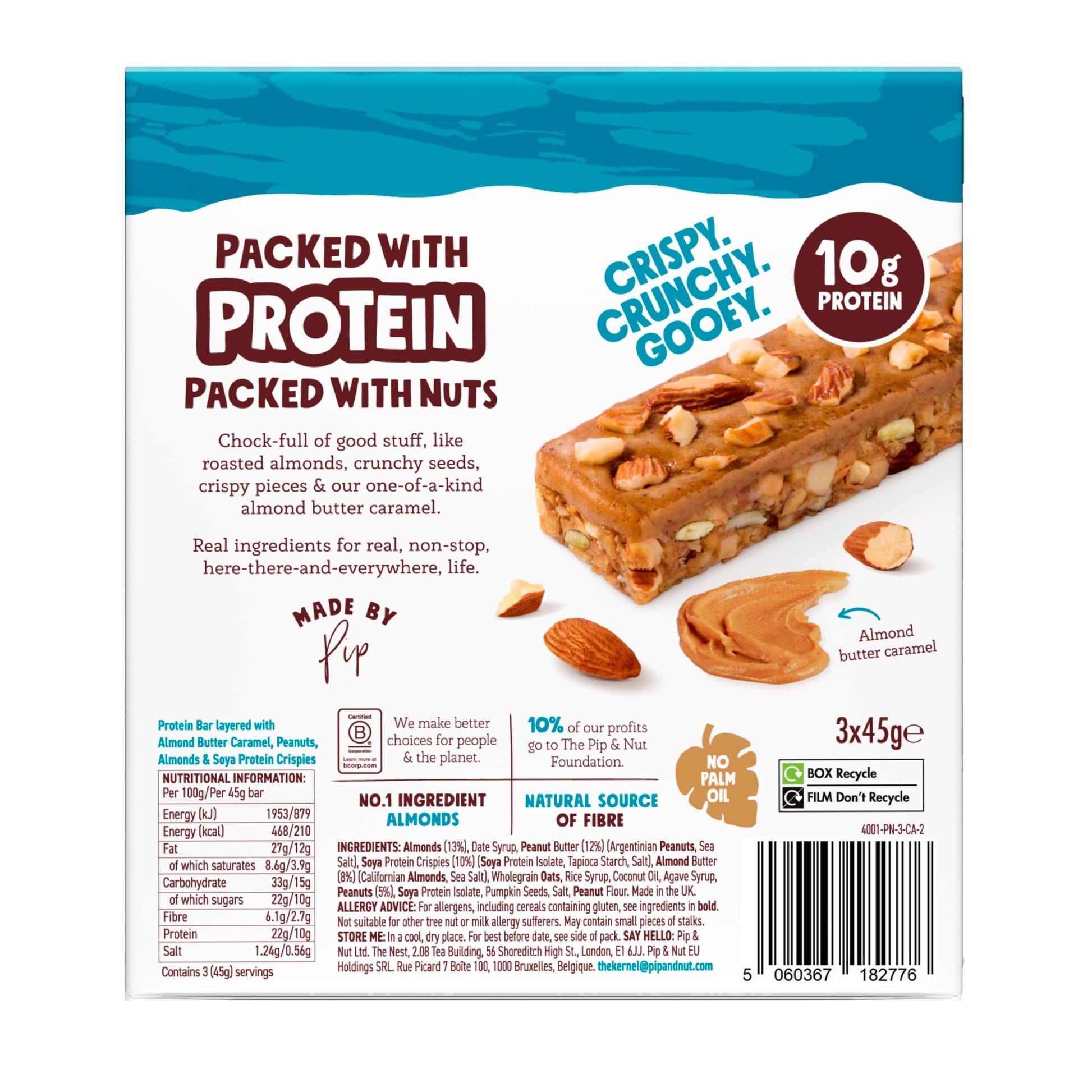 Pip & Nut Protein Caramel Almond Bars 3x45g — image 2